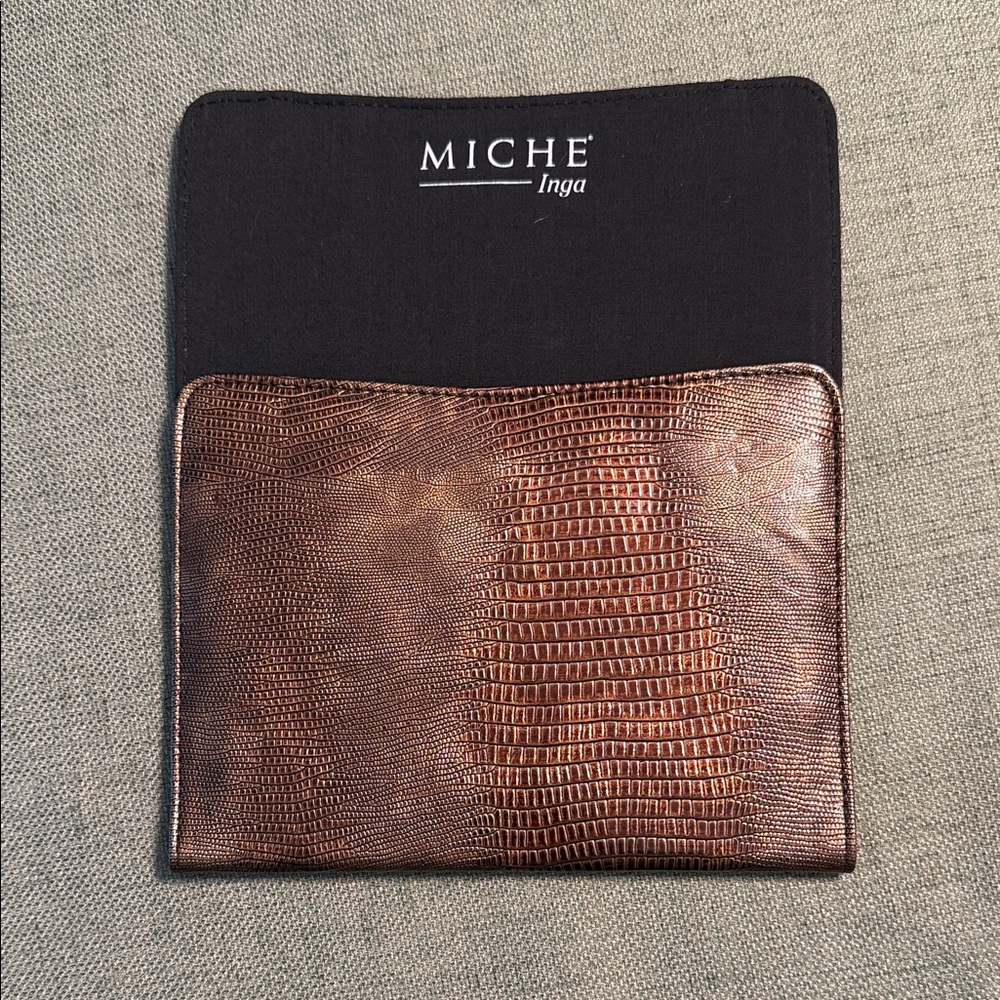 Miche Inga Croc-Embossed Brown Card Holder